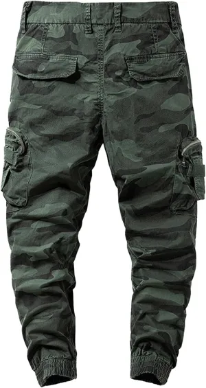 Men's Chino Pants Cargo Workout Lounge Jogger Work Tapered Streetwear Trousers Flap Pockets Baggy Pants