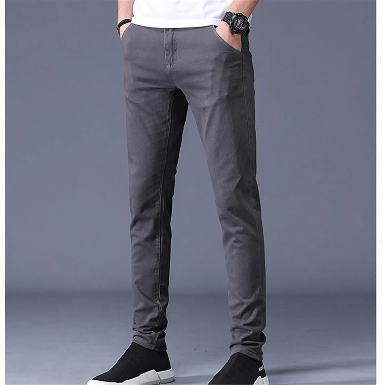 Men's Golf Pants Slim Fit Chino Pant Lightweight Stretch Quick Dry Casual Travel Work Dress Pants