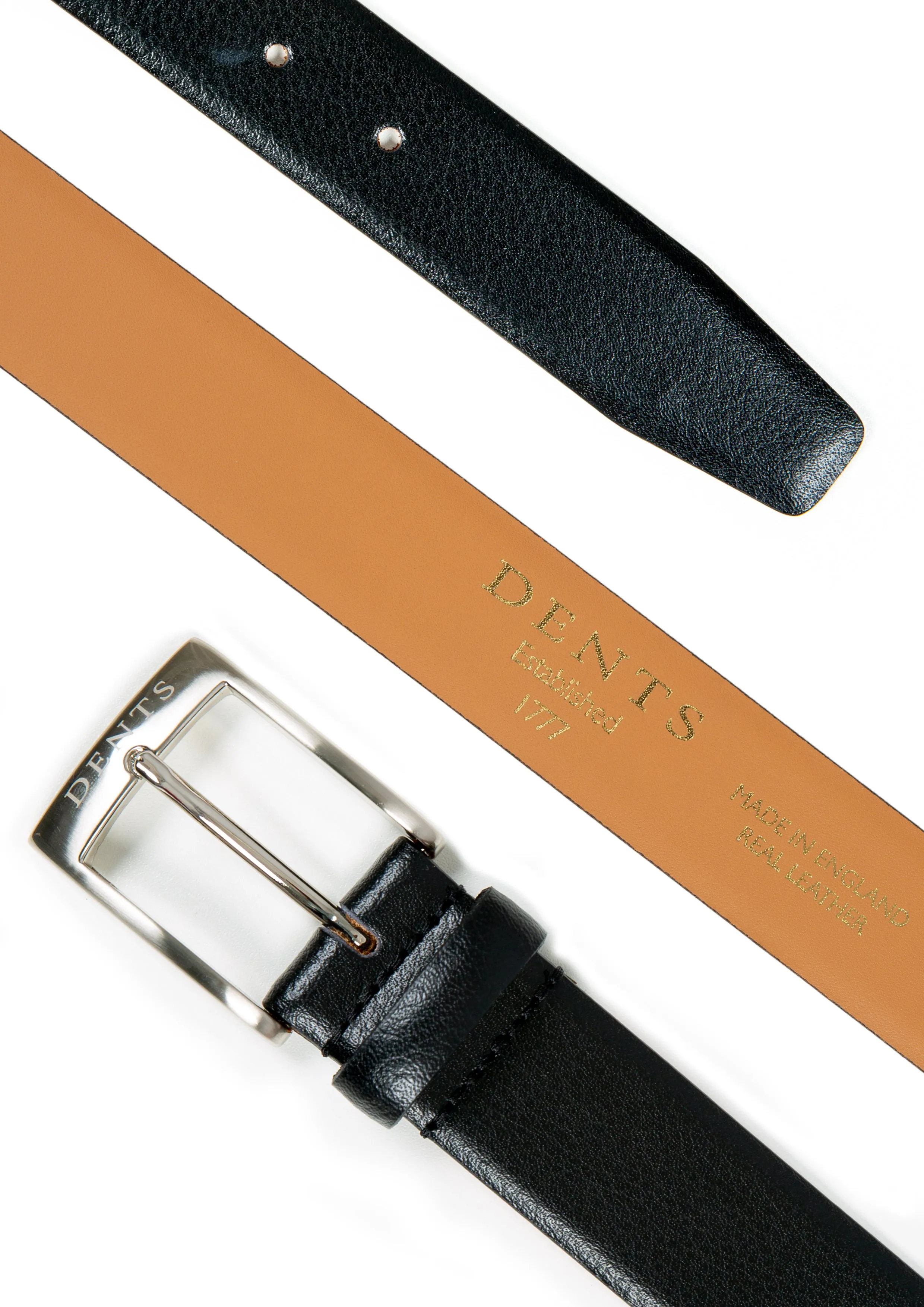 Men’s Heritage Lined Full-Grain Leather Belt with Satin Nickel Buckle