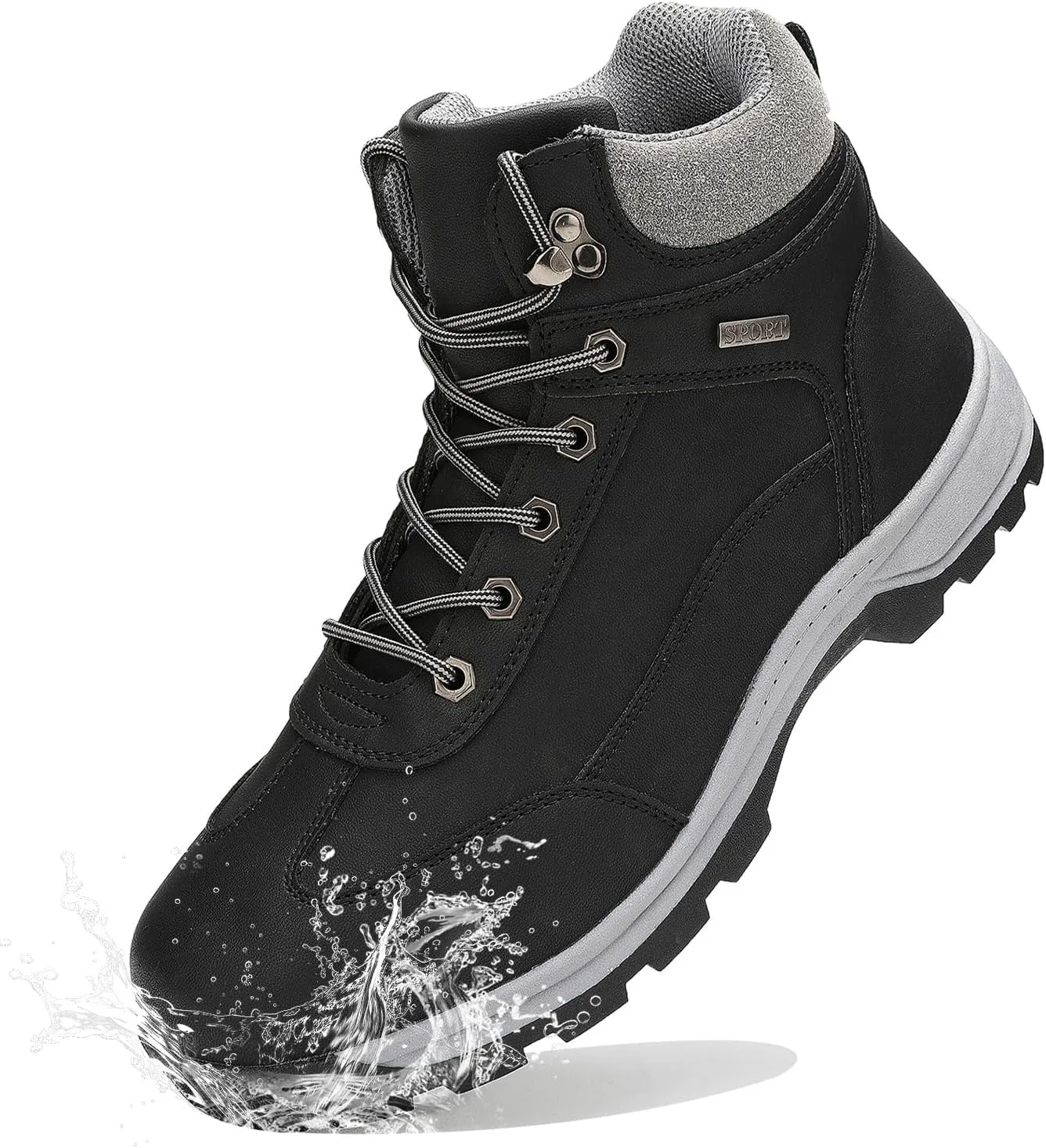 Men's Hiking Boots,Waterproof Outdoor Hiking Shoes Trekking Backpacking Mountaineering Boots,Black 12