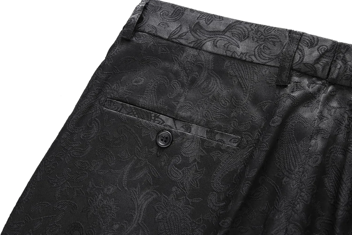 Mens Jacquard Floral Dress Pants Slim Fit Tuxedo Suit Pants
