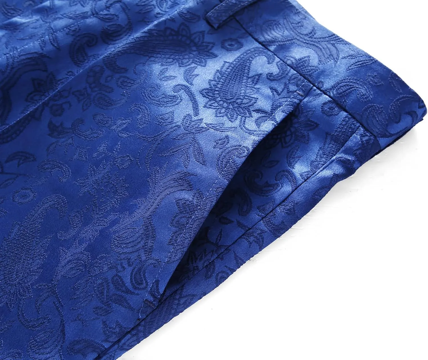 Mens Jacquard Floral Dress Pants Slim Fit Tuxedo Suit Pants