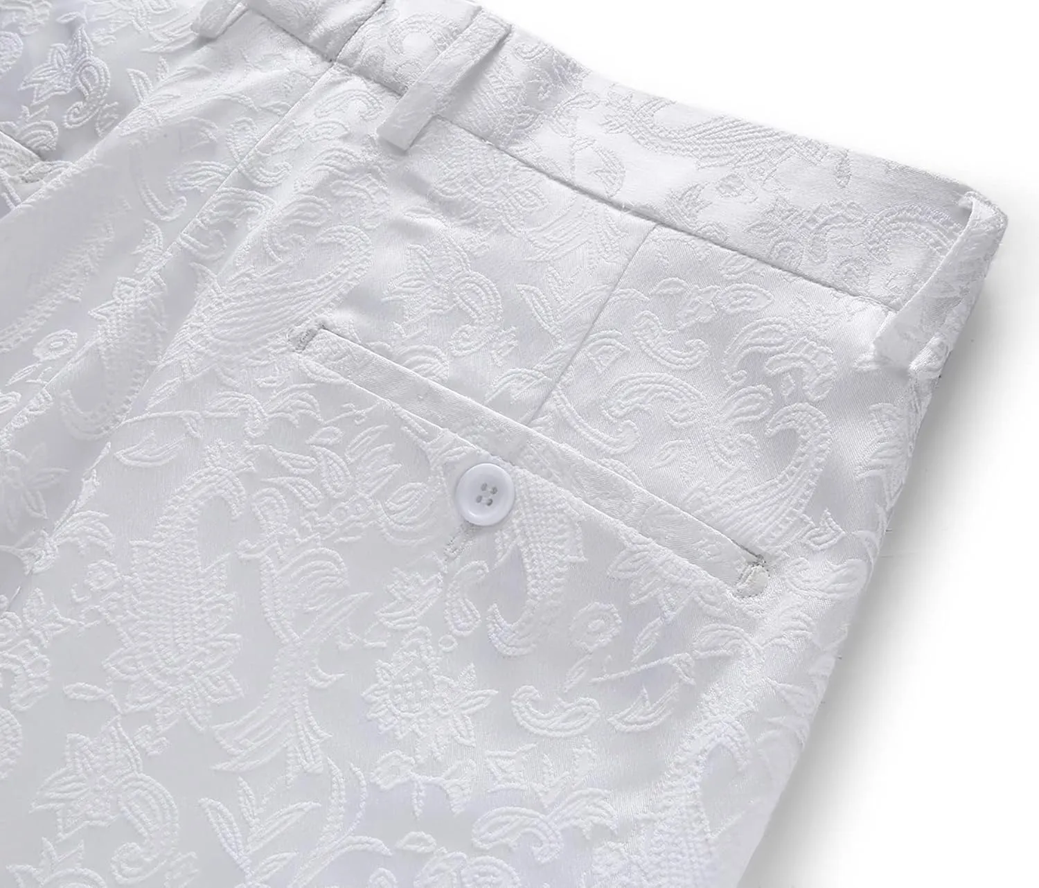 Mens Jacquard Floral Dress Pants Slim Fit Tuxedo Suit Pants