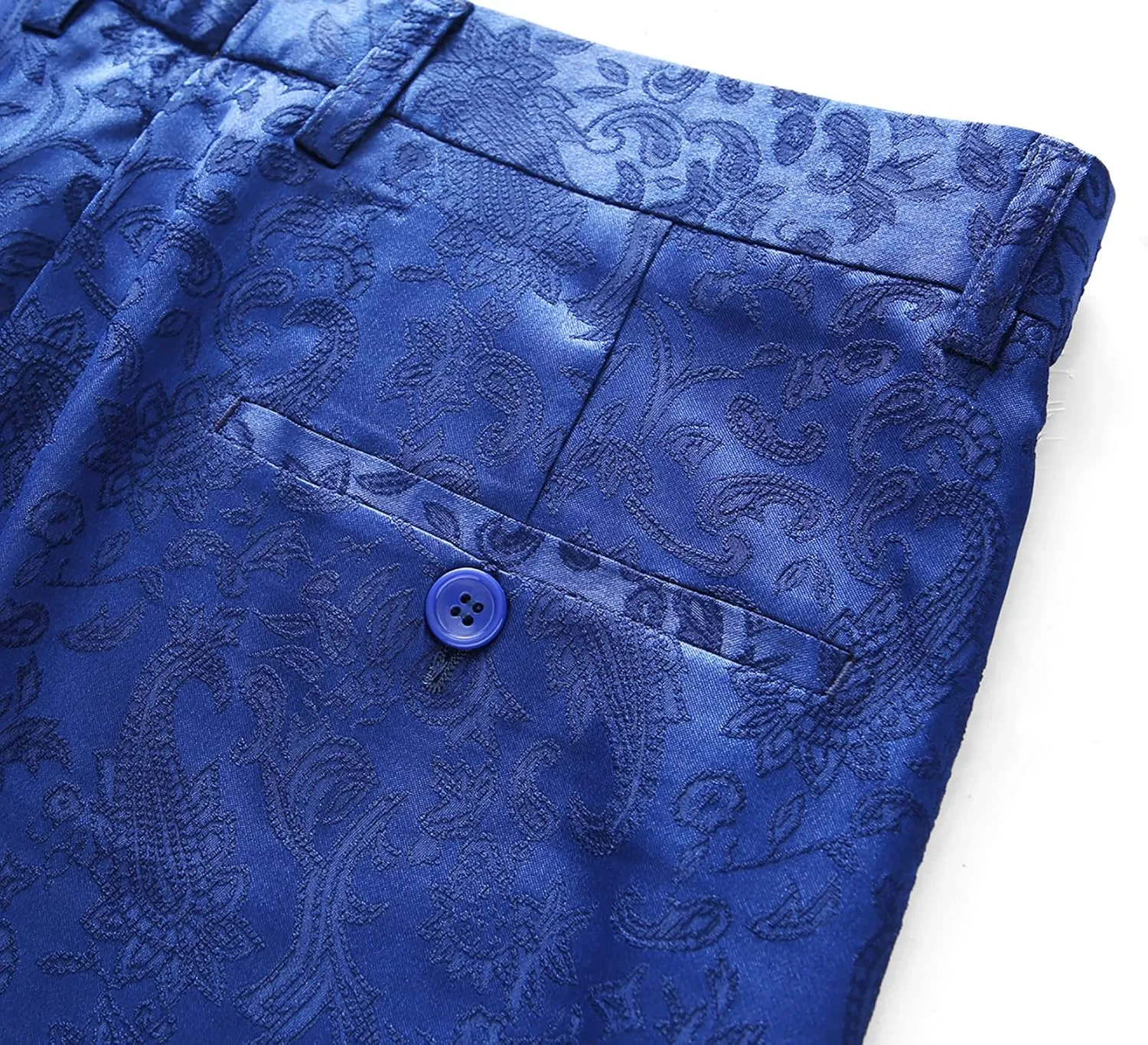 Mens Jacquard Floral Dress Pants Slim Fit Tuxedo Suit Pants