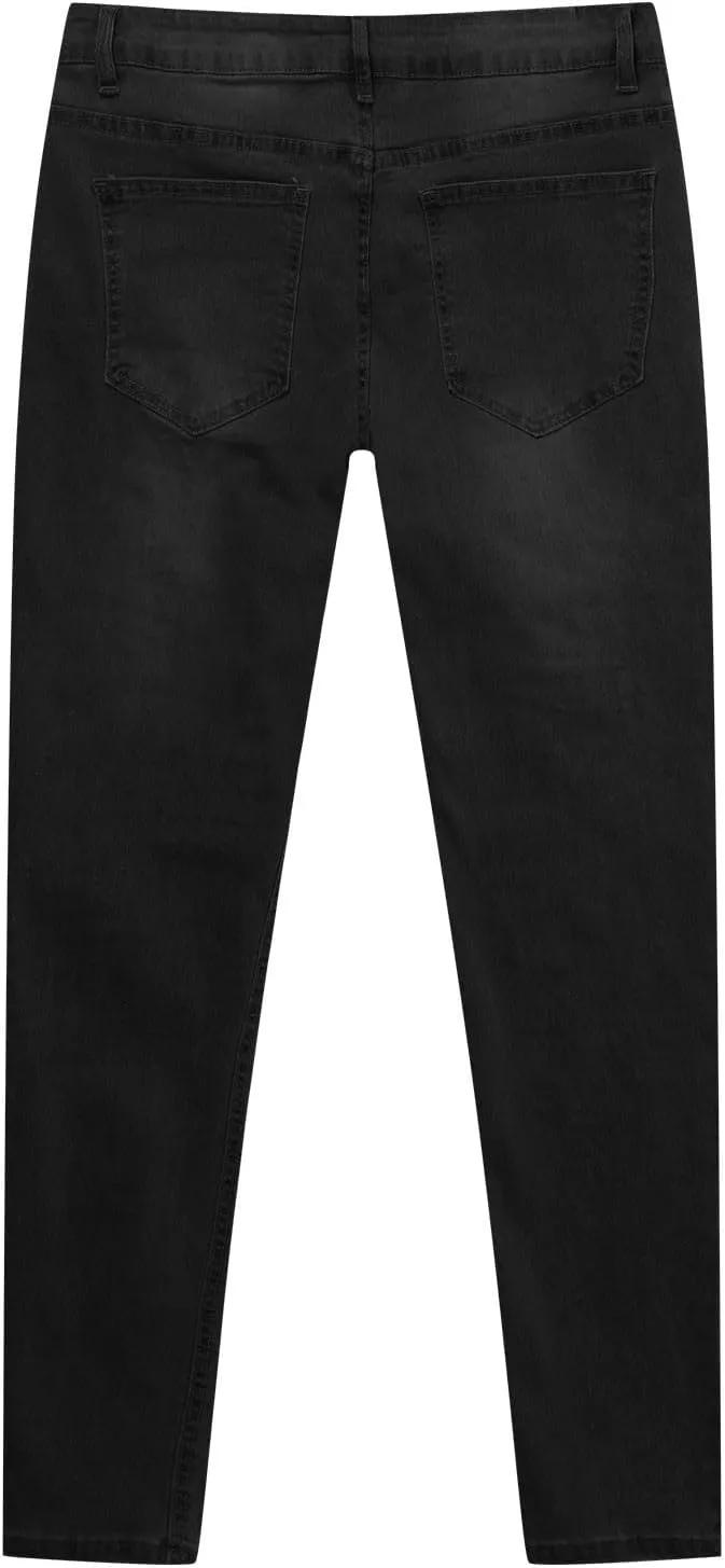 Men's Jeans Slim Fit Skinny Denim Stretch Tapered Jean Pants Casual Elastic Waist Jeans Fashion Comfort Denim Pants