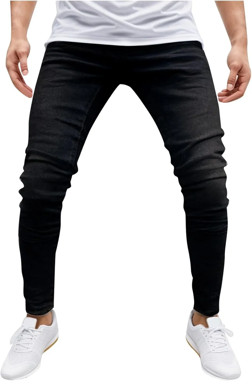 Men's Jeans Slim Fit Skinny Denim Stretch Tapered Jean Pants Casual Elastic Waist Jeans Fashion Comfort Denim Pants