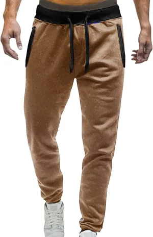 Men's Linen Pants Drawstring Elastic Waist Spring Long Casual Loose Summer Beach Yoga Cotton Golf Jogger Trousers