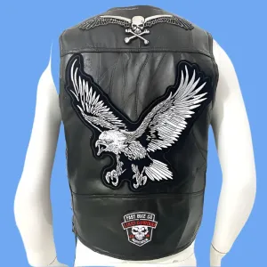 Men's Sleeveless Motorcycle Streetwear Biker Waistcoat Vest Leather Jacket