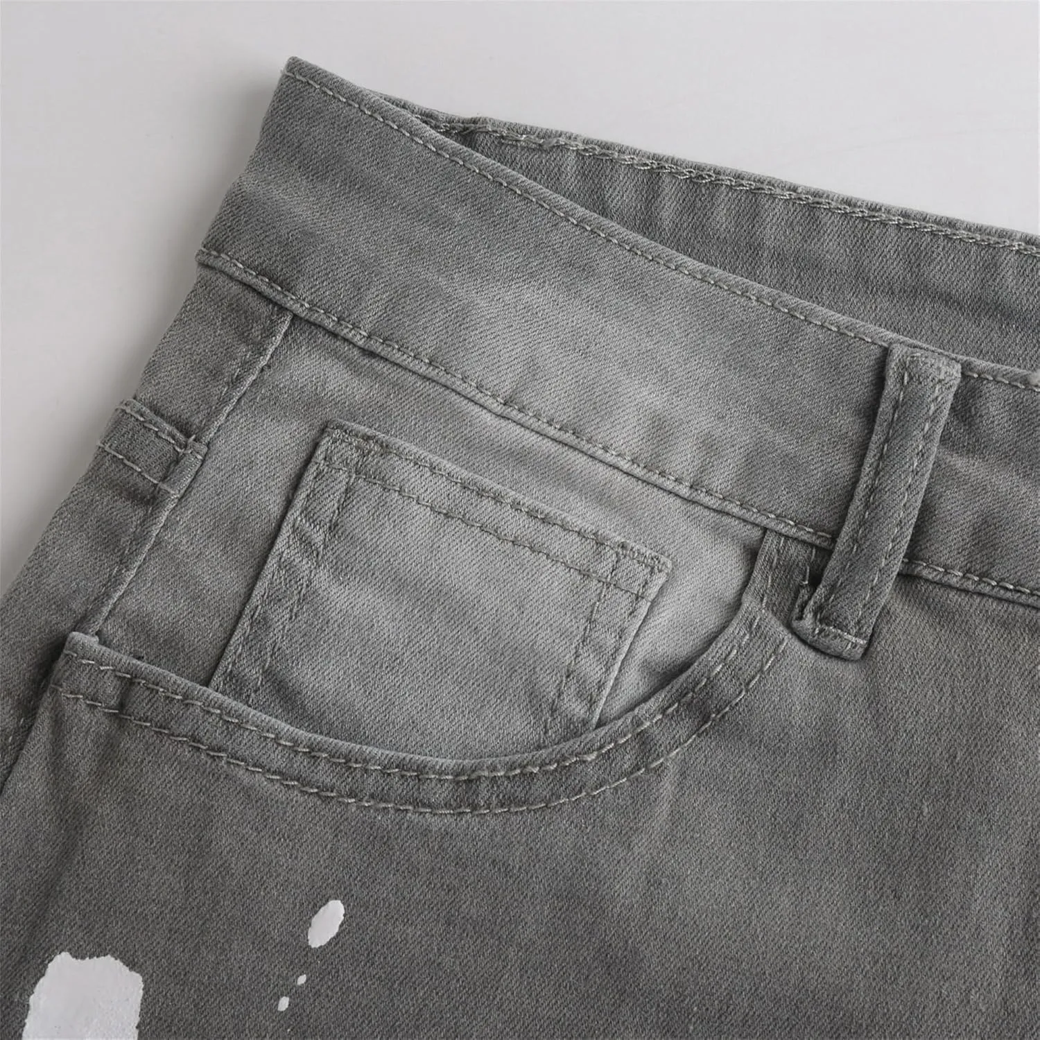 Men's Slim Fit Stretch Biker Jeans Ripped Skinny Tapered Leg Jeans for Men Fashion Vintage Distressed Denim Pants