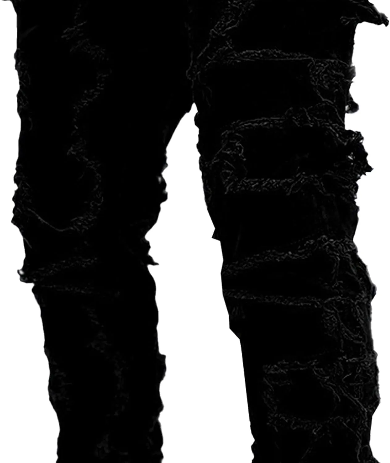 Men's Slim Fit Stretch Ripped Jeans Straight Leg Skinny Biker Jeans Fashion Vintage Distressed Hip Hop Denim Pants