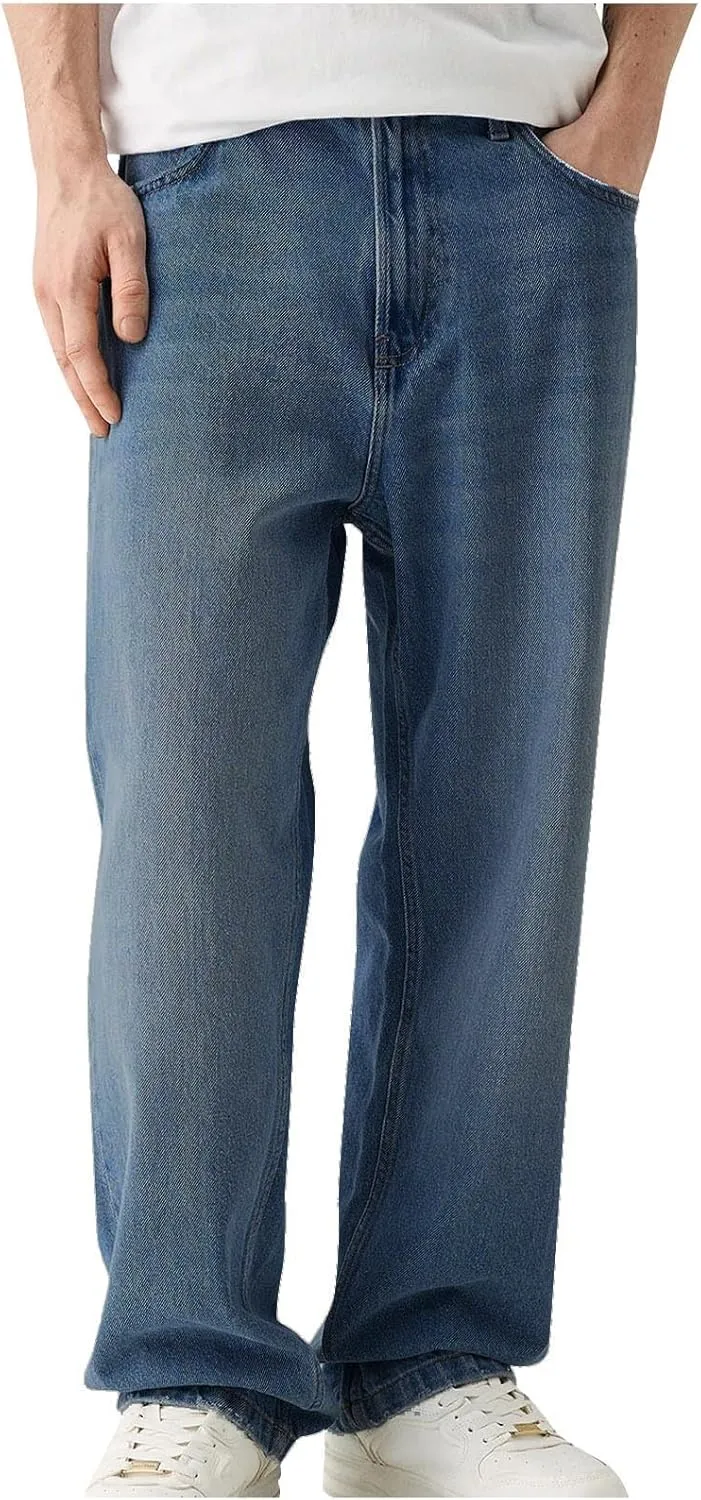 Men's Straight Leg Pants Boot Cut Jeans Stretch Slim Fit Flared Jeans Light Wash Vintage Skinny Denim Trousers
