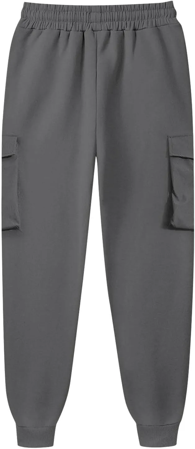 Mens Sweatpants with Pockets Big and Tall Pant Fleece Liend Pants Hiking Drawstring Joggers Cargo Pant Men Pants Hiking