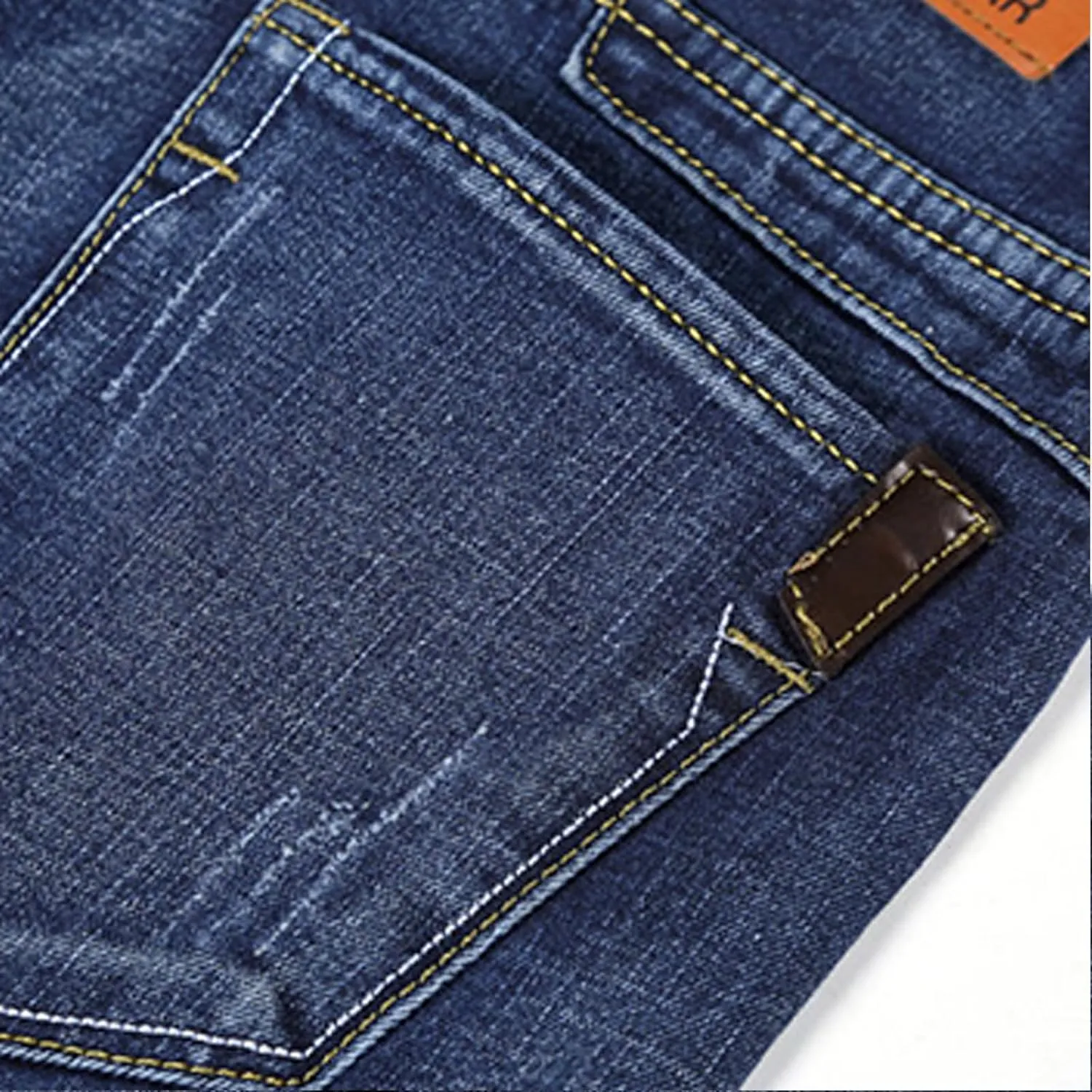Men's Wild Denim Jeans Pants, Vintage Washed Slim Fit Jeans, Stretch Skinny Daily Work Pants, Trend Trousers for Men