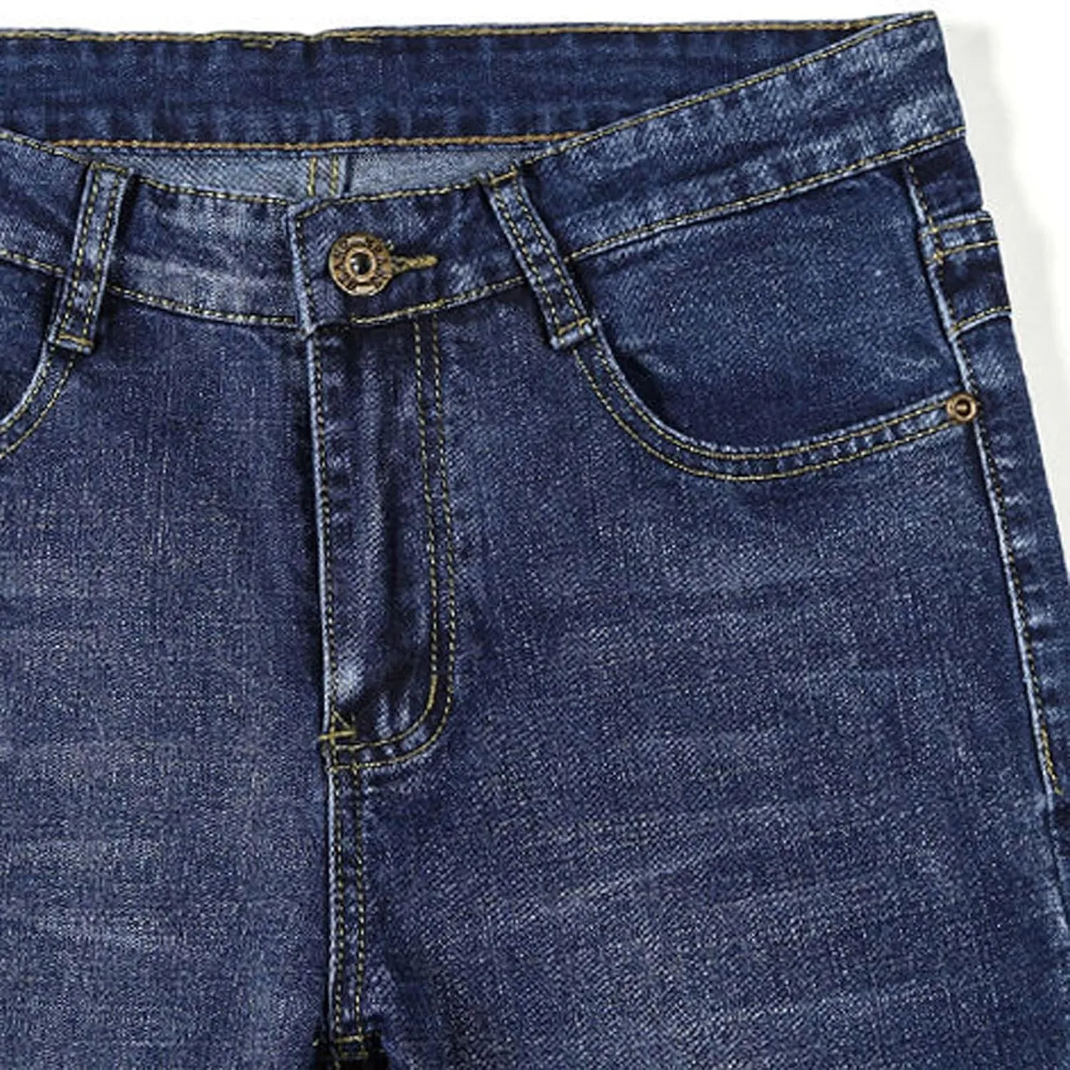 Men's Wild Denim Jeans Pants, Vintage Washed Slim Fit Jeans, Stretch Skinny Daily Work Pants, Trend Trousers for Men