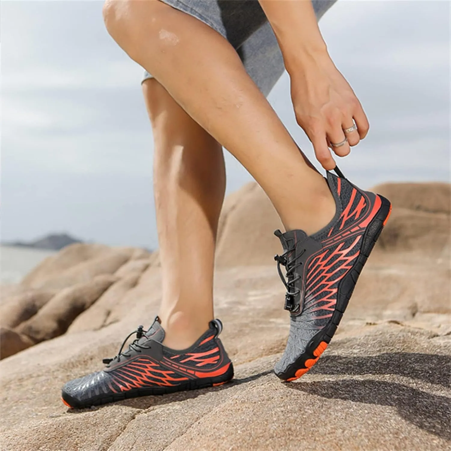 Mens Womens Water Sport Shoes Hiking Footwear Pro Barefoot Shoes Lightweight Quick Drying Aqua Shoe Outdoor Athletic Sport Sneakers Kayaking Boating Hiking Surfing Walking