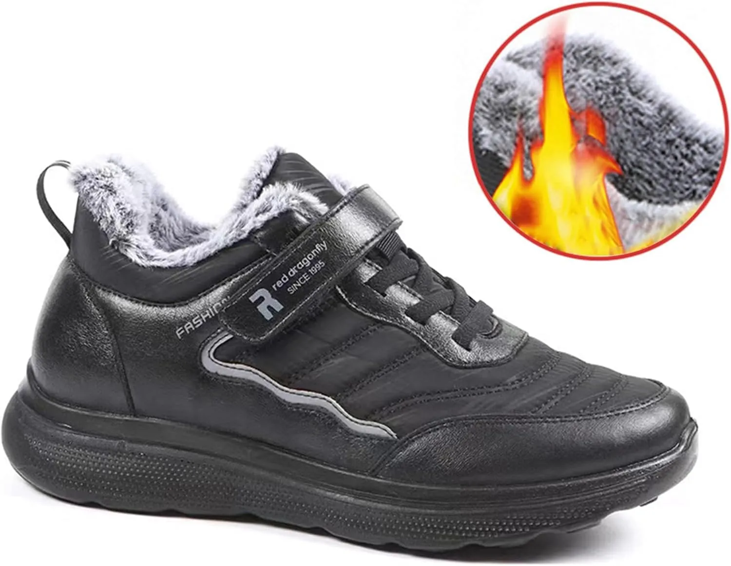Mens Work Boots Composite Hiking Sneakers Shoes Warm Fur Lined Women Safety Shoes Nonslip Slip On Platform Shoes Lightweight Comfortable Hike Grounded Footwear
