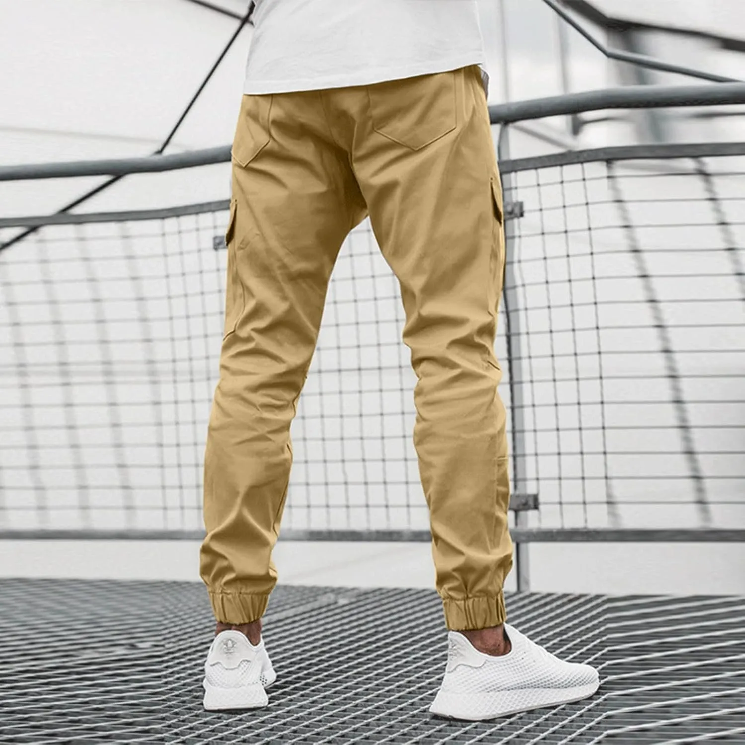 Mens Workout Cargo Sweatpants Fit Casual Trousers Mens Lightweight Running Gym Jogger Pants Men's Workout Sweatpants