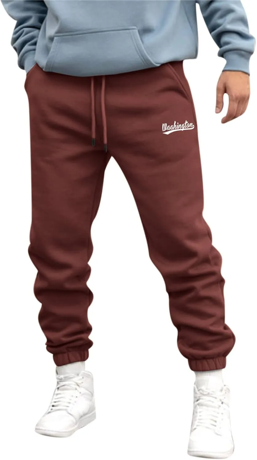 Mens Workout Cargo Sweatpants Sports Pant Men's Cargo Pants Elastic Waist Joggers Solid Casual Multi Pockets Outdoor