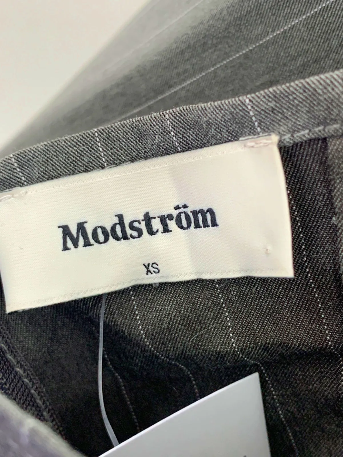 Modstrm Grey Pinstriped Halter Dress XS
