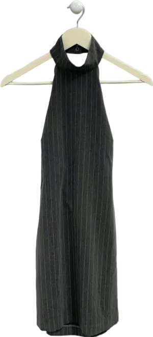 Modstrm Grey Pinstriped Halter Dress XS