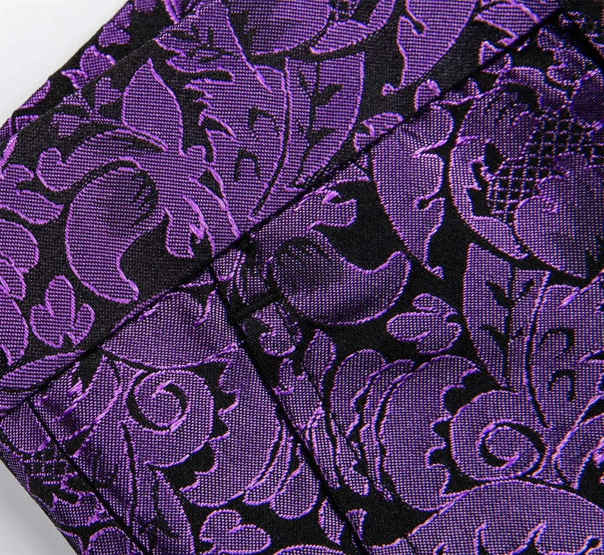 MOGU Mens Tuxedo Suit Pants for Wedding Party Jacquard Floral Design