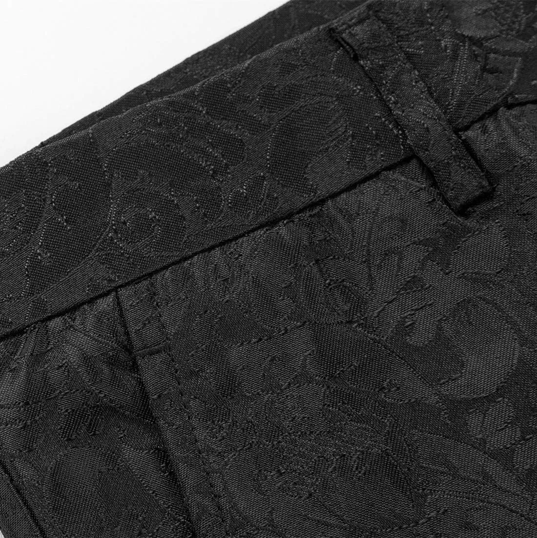 MOGU Mens Tuxedo Suit Pants for Wedding Party Jacquard Floral Design