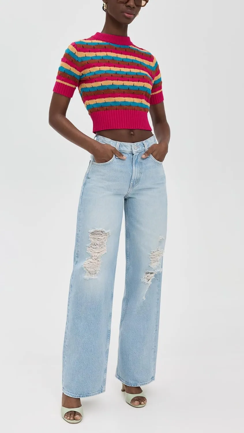 MOTHER Women's The Spinner Zip Sneak Jeans