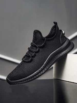 New Men's Shoes Lightweight Breathable Mesh Fashion Sneakers Black Walking Shoes   S101249