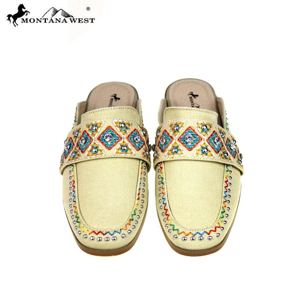 NFF-S007  Montana West Embroidered Collection Mule Slide