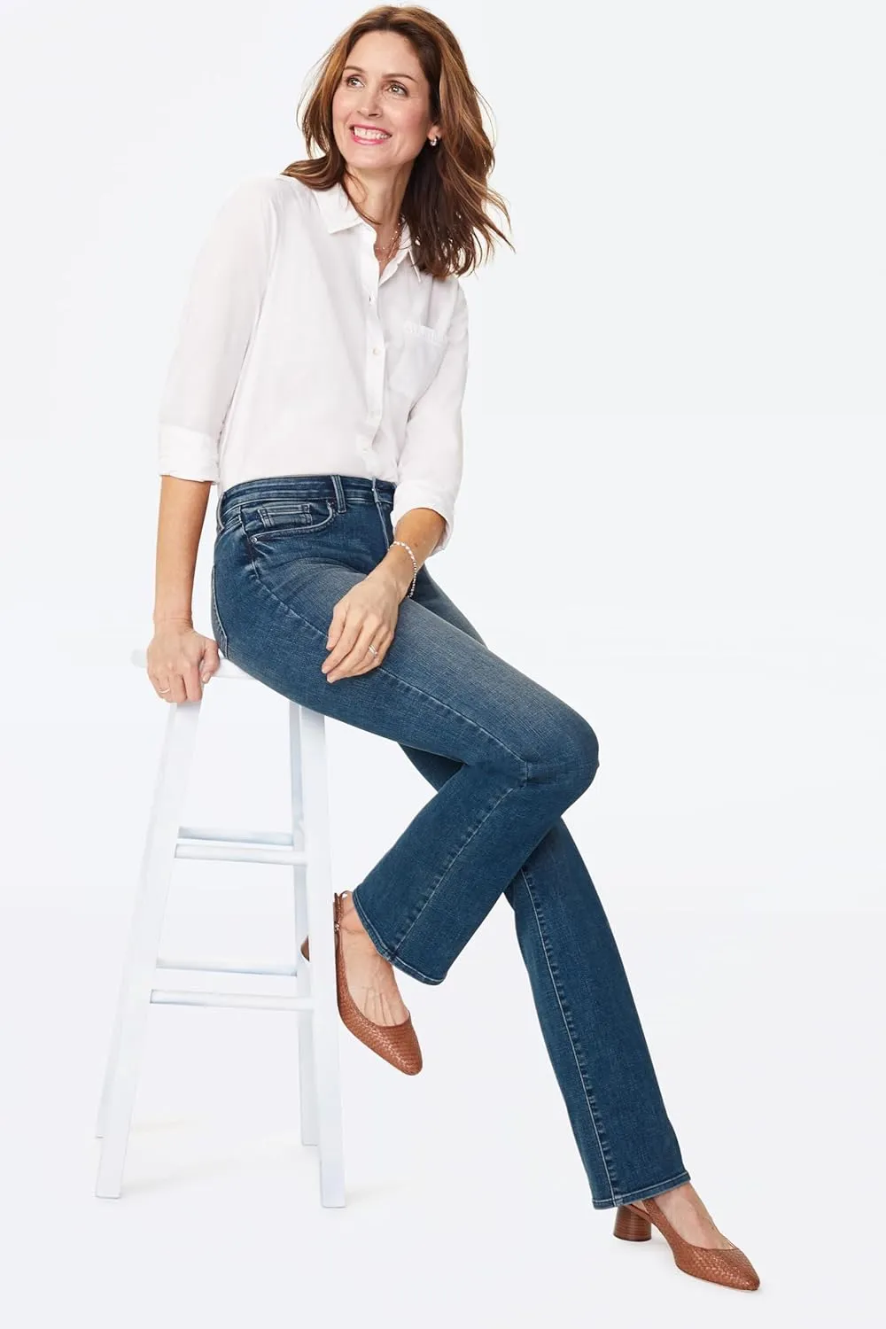 NYDJ Womens Barbara Bootcut Fit Denim Jeans