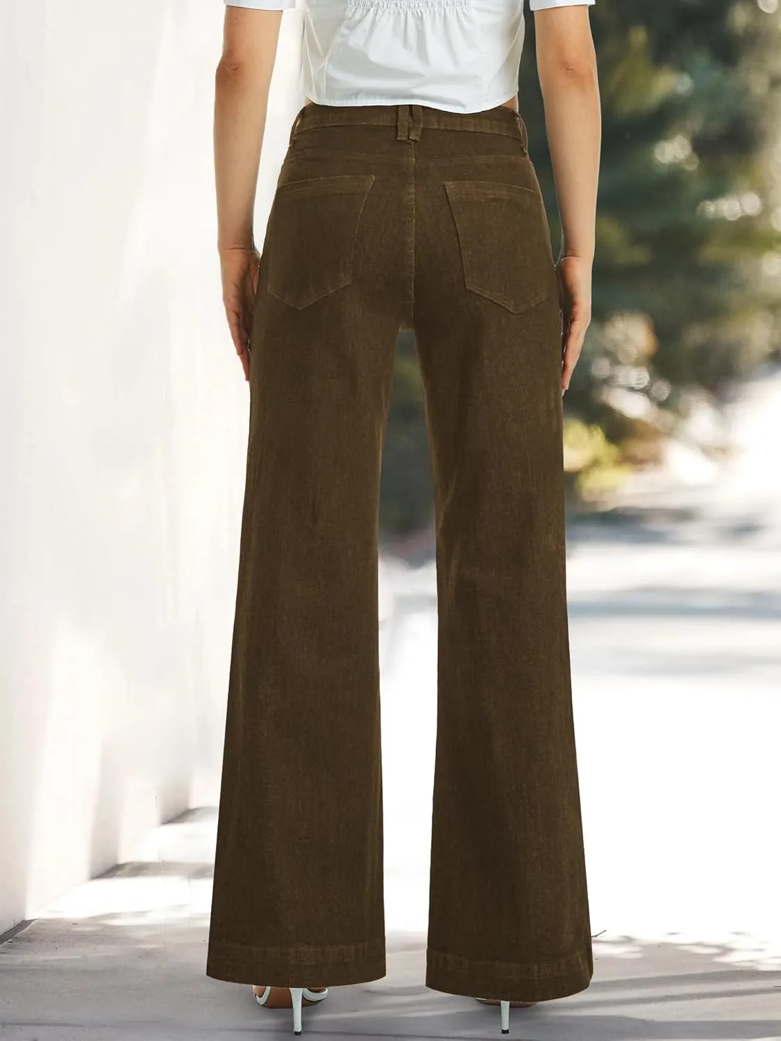 ONESO Flare Jeans for Women High Waist Wide Leg Womens Jeans Stretch Tummy Control Baggy Denim Pants Inseam 30"