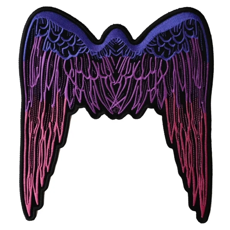 Pink Angel Wings Large Embroidered Iron on Patch