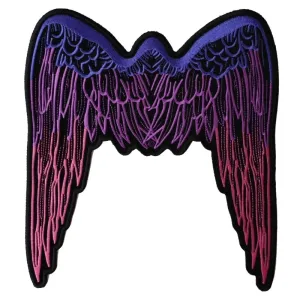 Pink Angel Wings Large Embroidered Iron on Patch