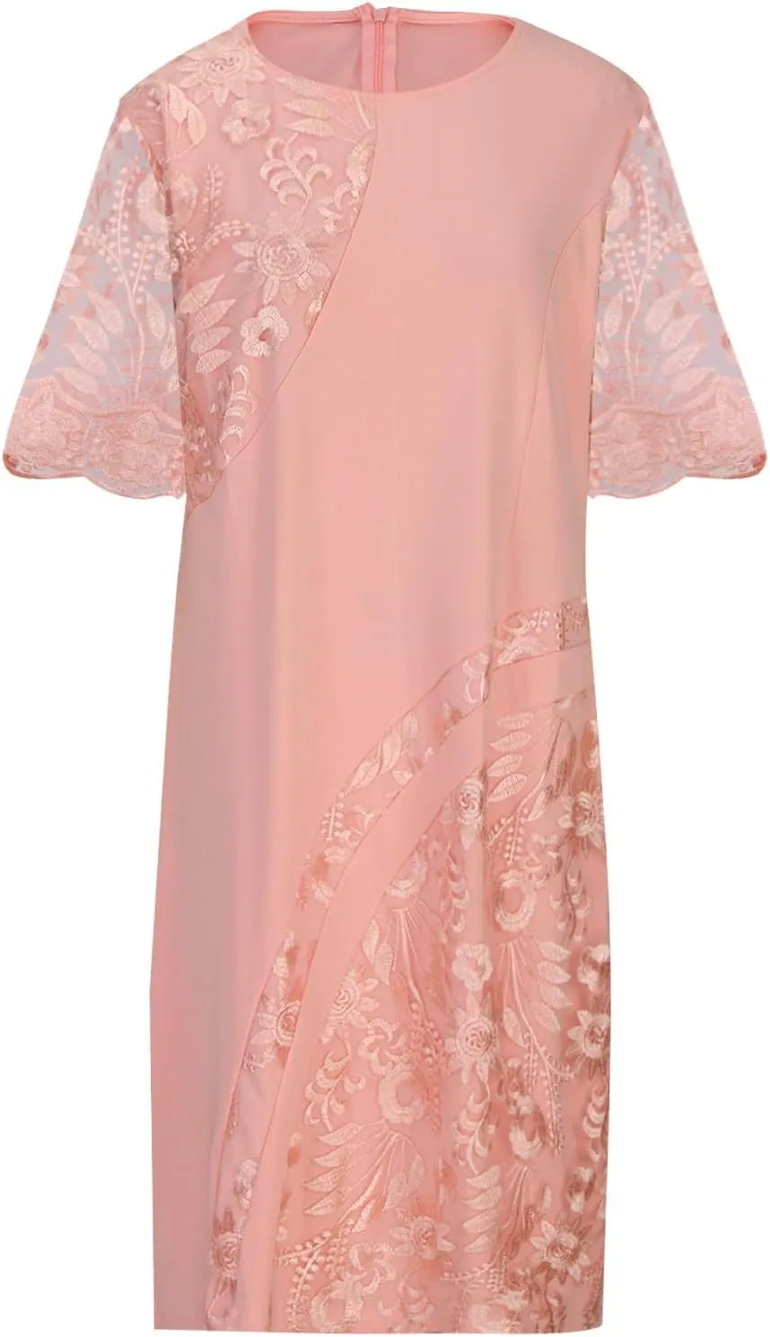 Plus Size Dresses Wedding Guest Women Formal Lace Cocktail Party Summer A Line Dress Evening Knee Length Midi Dress