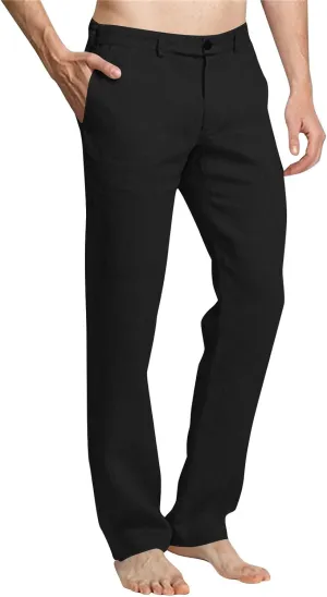 Plus Size Linen Pants for Men Solid Color Elastic Waist Straight Leg Trousers 2025 Fashion Business Office Work Pant