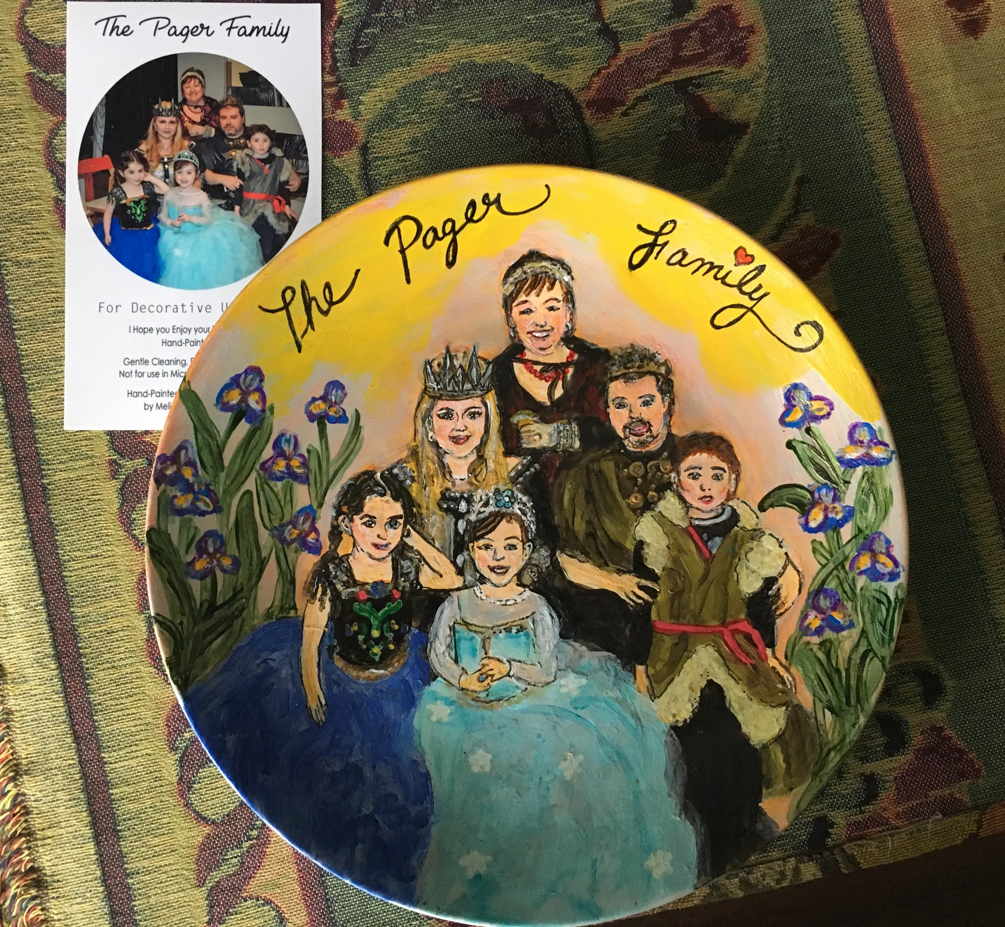 Porcelain Hand-Painted Custom Decorative Plates: Pets, Portraits etc..