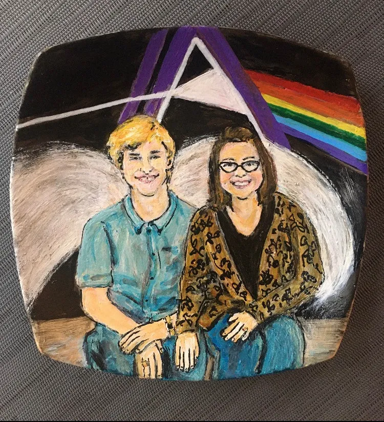 Porcelain Hand-Painted Custom Decorative Plates: Pets, Portraits etc..