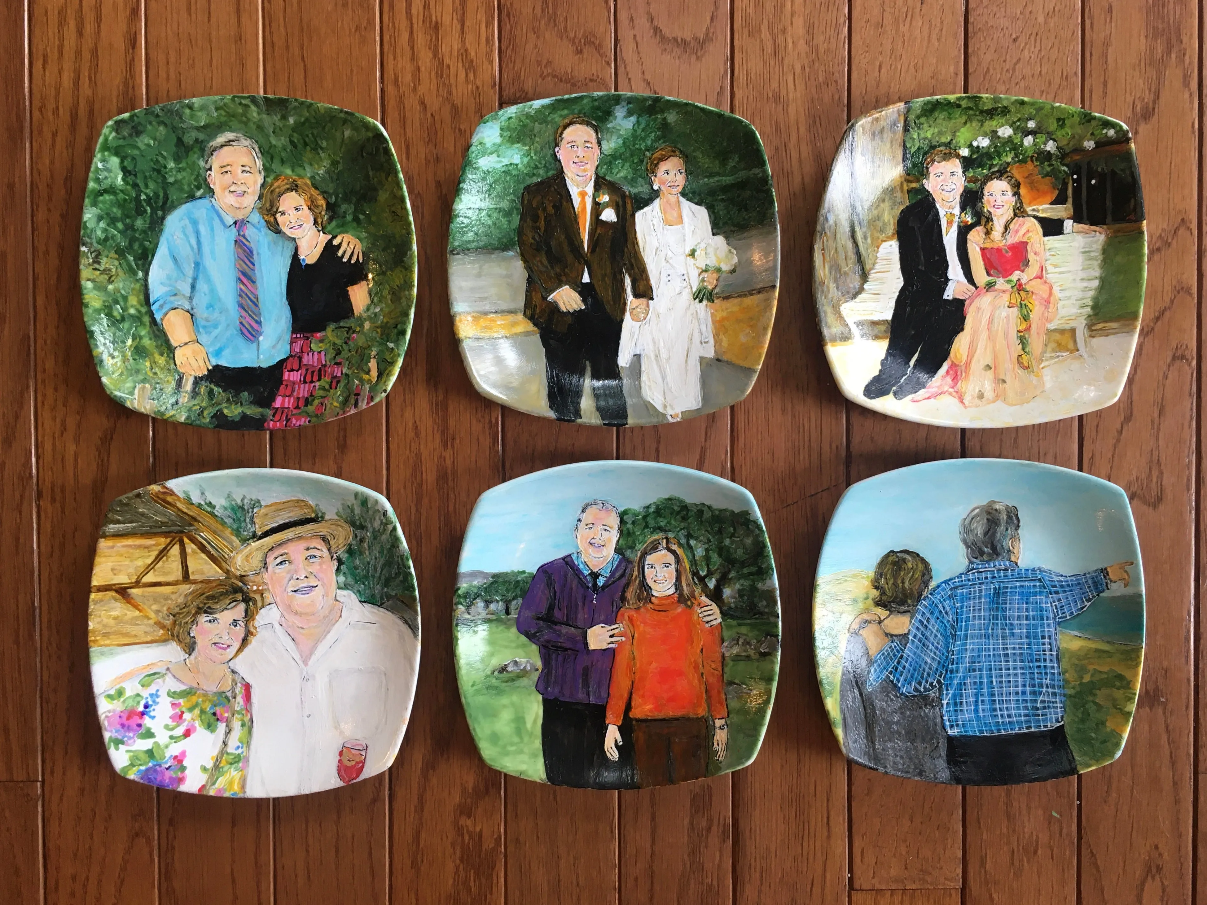 Porcelain Hand-Painted Custom Decorative Plates: Pets, Portraits etc..