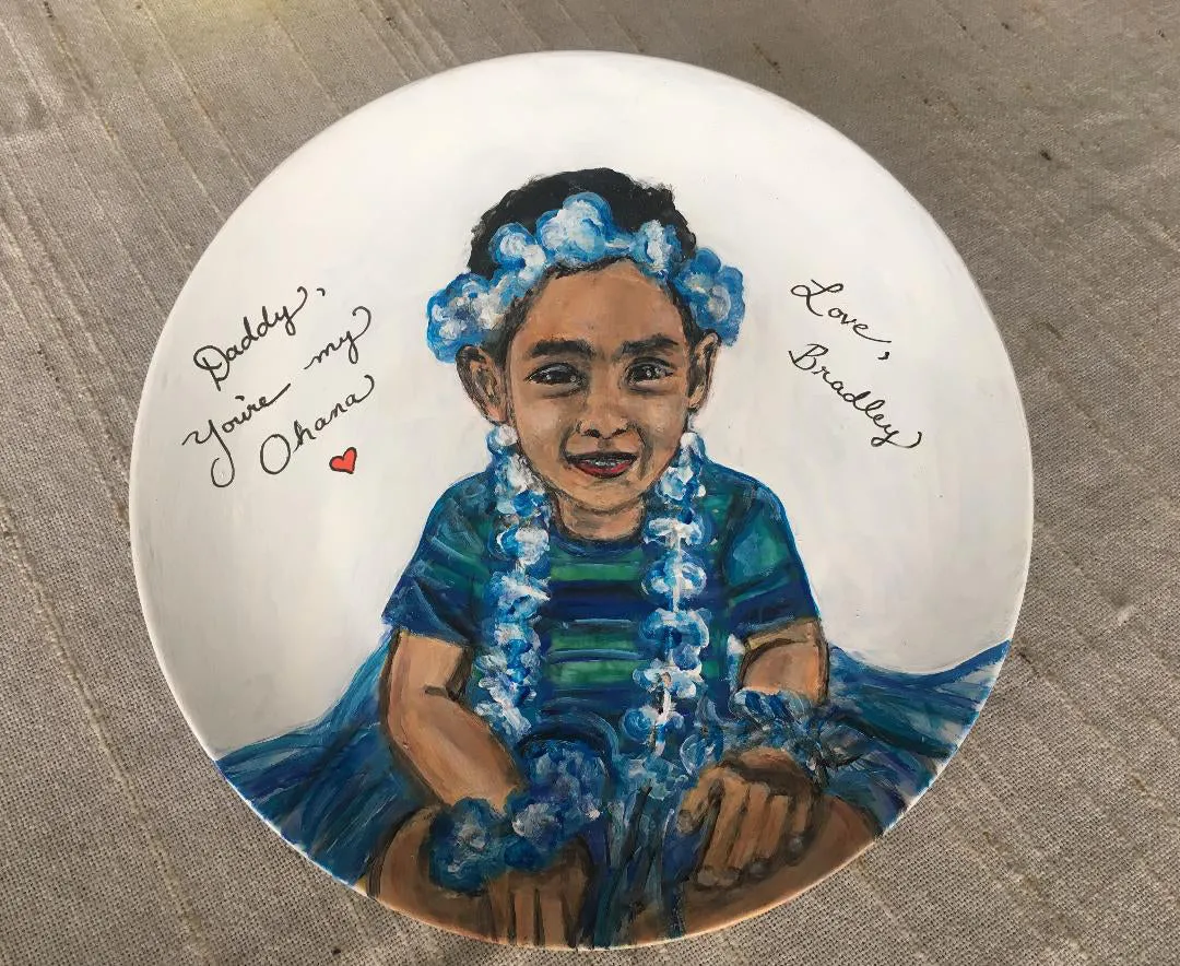 Porcelain Hand-Painted Custom Decorative Plates: Pets, Portraits etc..