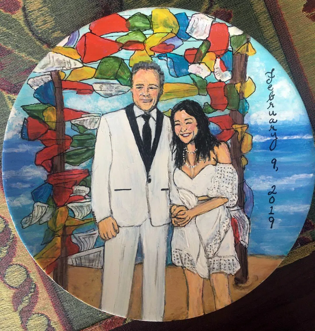 Porcelain Hand-Painted Custom Decorative Plates: Pets, Portraits etc..