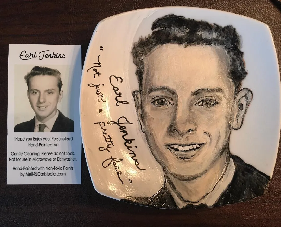 Porcelain Hand-Painted Custom Decorative Plates: Pets, Portraits etc..