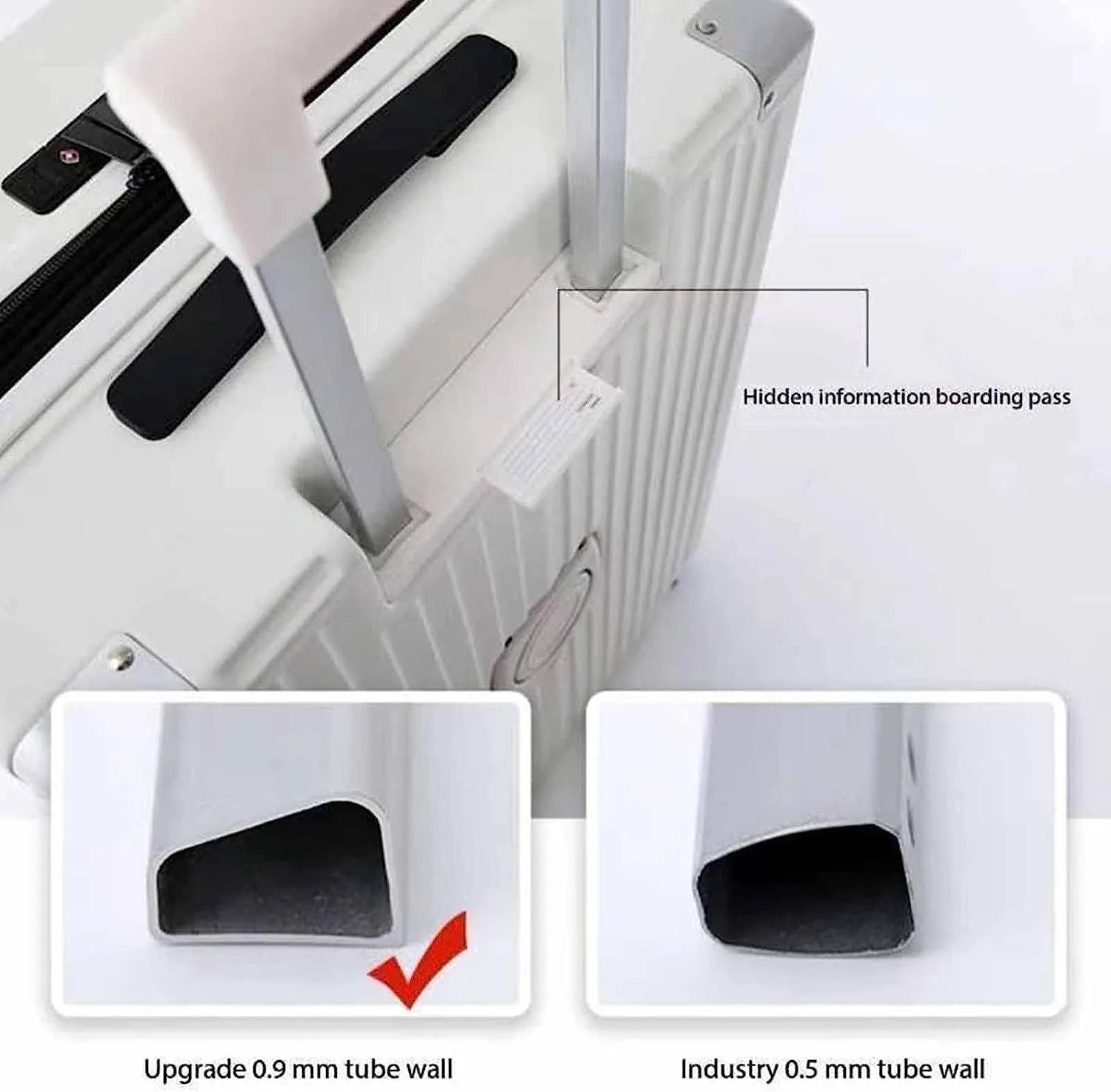 Portable Suitcase Expandable Carry On Luggage Suitcases with Wheels with USB Port and Cup Holder Design TSA Customs Lock Luggage (White 60 * 42 * 28CM)