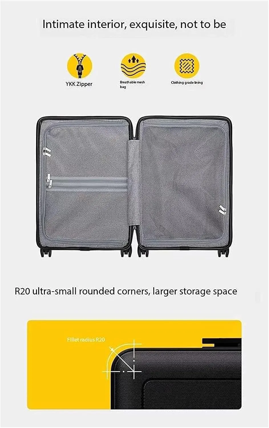 Portable Suitcase Expandable Suitcases Portable Luggage Multifunctional Divider Suitcases with Wheels Travel Business Carry On Luggage (B 26in)