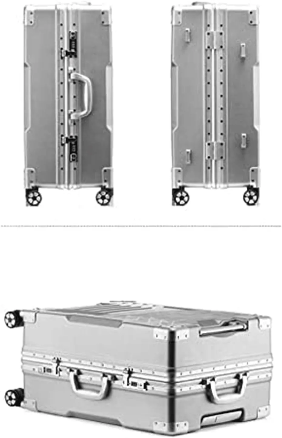 Portable Suitcase Expandable Suitcases Thick Double-Wheel Luggage Large-Capacity Hard Shell Suitcases with Wheels Lightweight Carry On Luggage Smooth to use (White 24in)