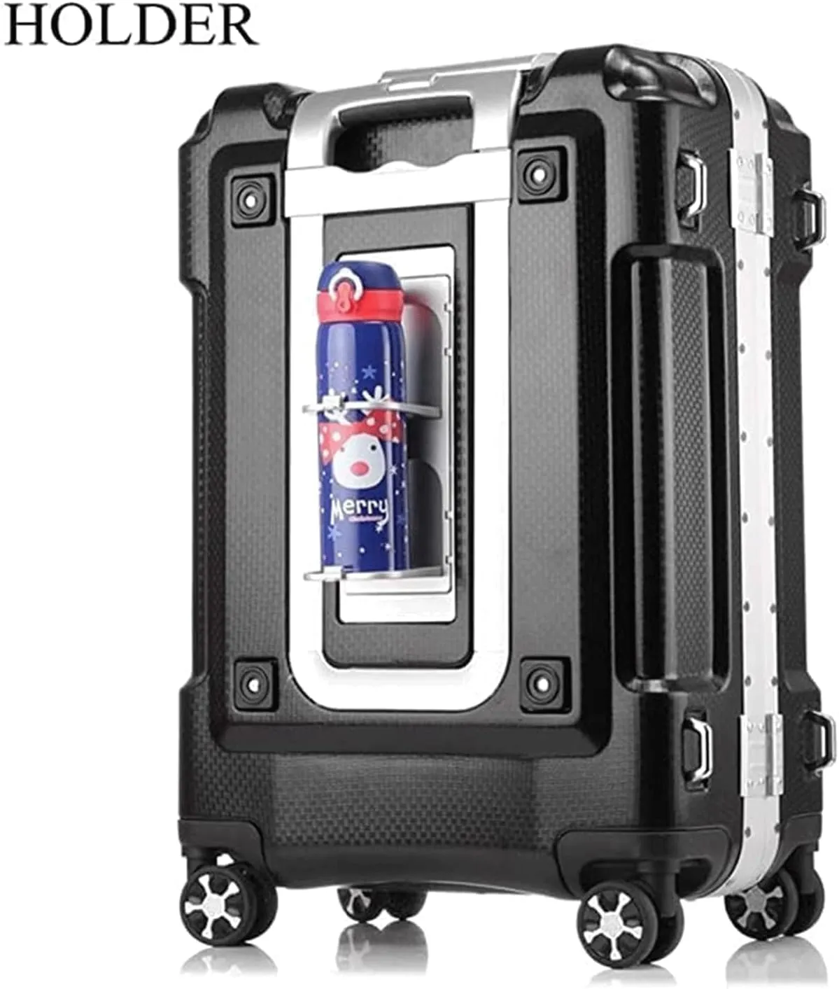 Portable Suitcase Expandable Suitcases Thick Double-Wheel Luggage Large-Capacity Hard Shell Suitcases with Wheels Lightweight Carry On Luggage Smooth to use (White 24in)