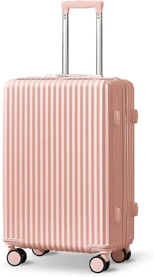 Portable Suitcase Large Capacity Carry On Luggage Pc Hard Shell Suitcases with Wheels Wet and Dry Separation Pocket Lightweight Luggage (Pink 24)