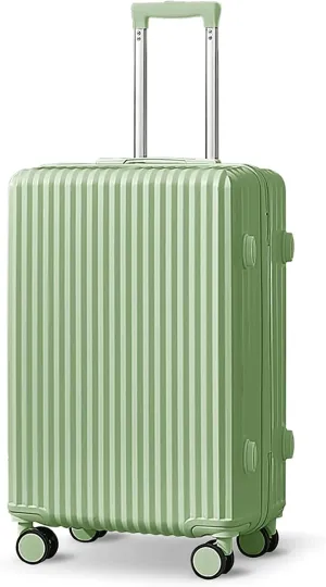 Portable Suitcase Large Capacity Carry On Luggage Pc Hard Shell Suitcases With Wheels Wet And Dry Separation Pocket Lightweight Luggage Smooth to use (Green 20inch)