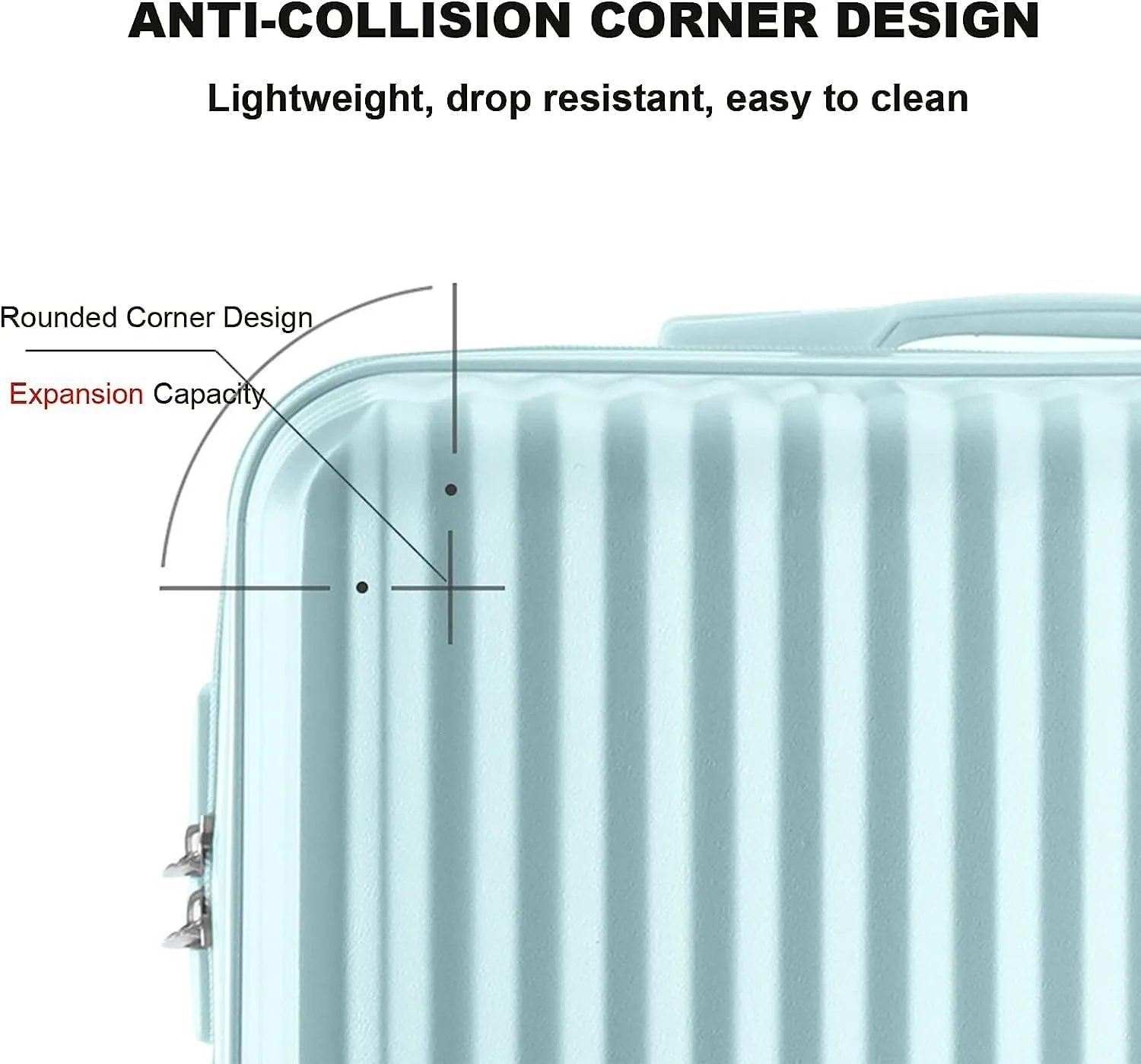 Portable Suitcase Large Capacity Carry On Luggage Pc Hard Shell Suitcases With Wheels Wet And Dry Separation Pocket Lightweight Luggage Smooth to use (Skyblue 20inch)