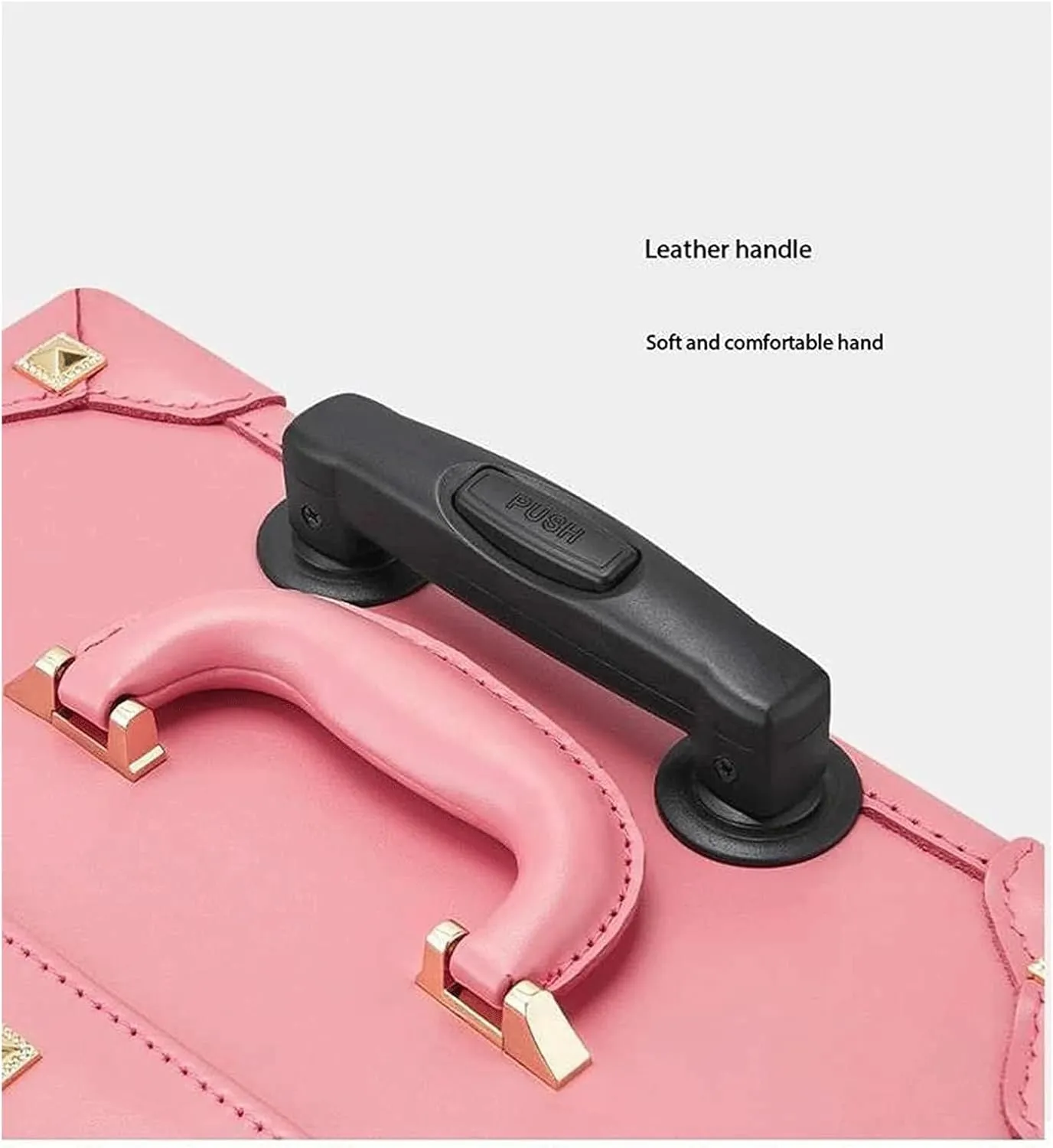 Portable Suitcase Leather Suitcase Large Expandable Luggage with Spinner Wheels Lightweight Carry On Luggage Hard Travel Suitcases (A 30 inches)