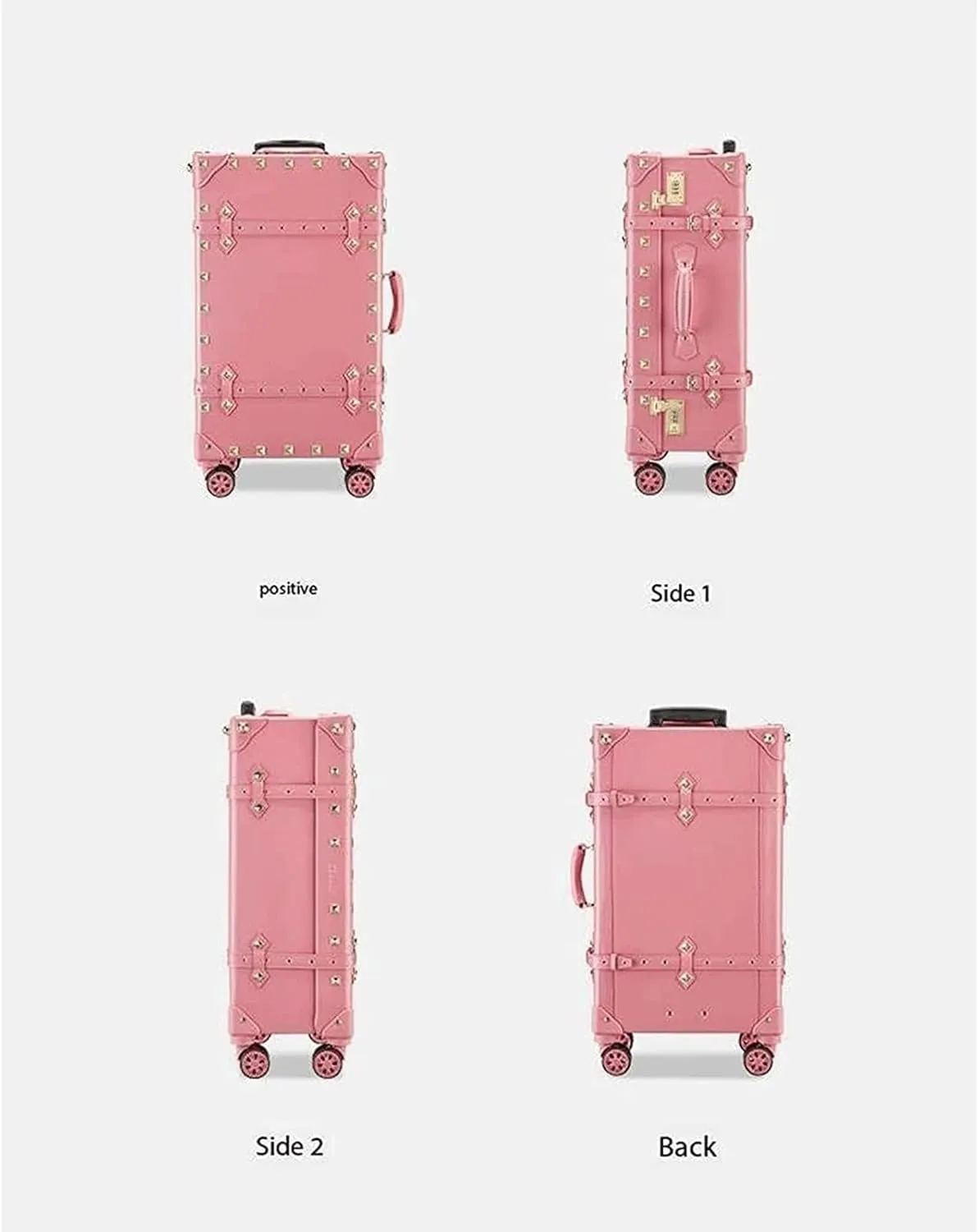 Portable Suitcase Leather Suitcase Large Expandable Luggage with Spinner Wheels Lightweight Carry On Luggage Hard Travel Suitcases (A 30 inches)